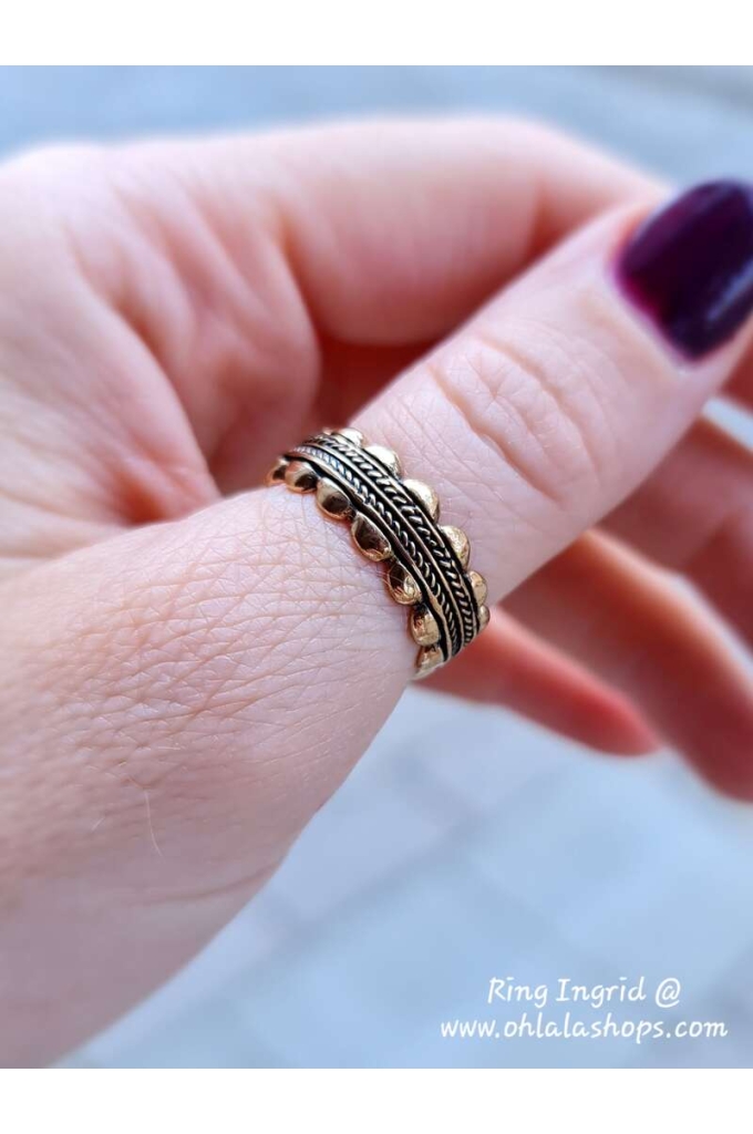 Bronze Viking Jewellery Ring Ingrid