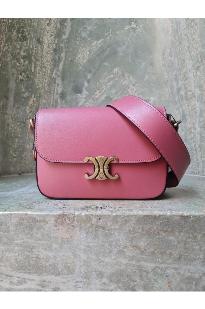 Genuine Italian Leather shoulder/crossbody bag Enna faded rose - BP-23069