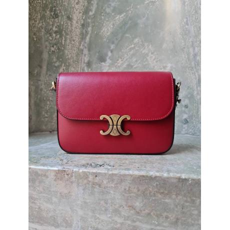 Genuine Italian Leather shoulder/crossbody bag Enna ruby - BP-23069