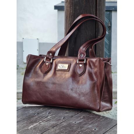 Elite Style Italian Genuine Vegetable Tanned Leather - Classy women's professional bag S-1801-brown