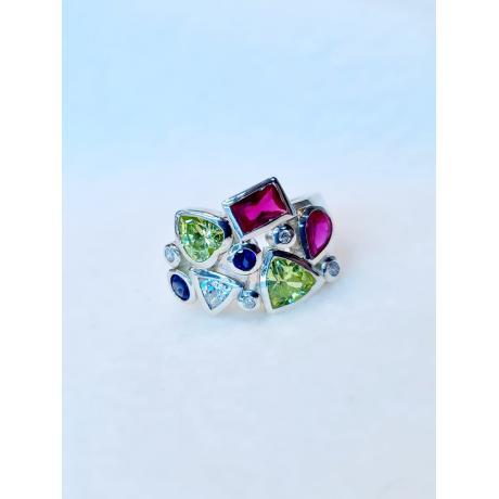 Oh la la Jewellery - Candy multicoloured Silver Ring - RNC8095